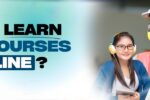 Two women are featured in this image, both wearing safety gear such as protective glasses and earmuffs. One is smiling and holding a clipboard, while the other is using a tablet. The bold headline asks, "Can I learn HSE courses online?" suggesting an inquiry about online Health, Safety, and Environment (HSE) training. The website link "https://zabeelinstitute.ae/" is displayed at the bottom.