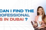 A smiling man and woman discussing something while holding a tablet and laptop, standing in a modern grid-like virtual background. The text on the left reads: "Where can I find the best professional classes in Dubai?" Includes the Zabeel Institute logo and website URL (https://zabeelinstitute.ae/).
