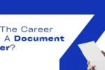 A professional in a gray suit holds documents, with text asking about the career path for a Document Controller. Zabeel Institute logo visible.