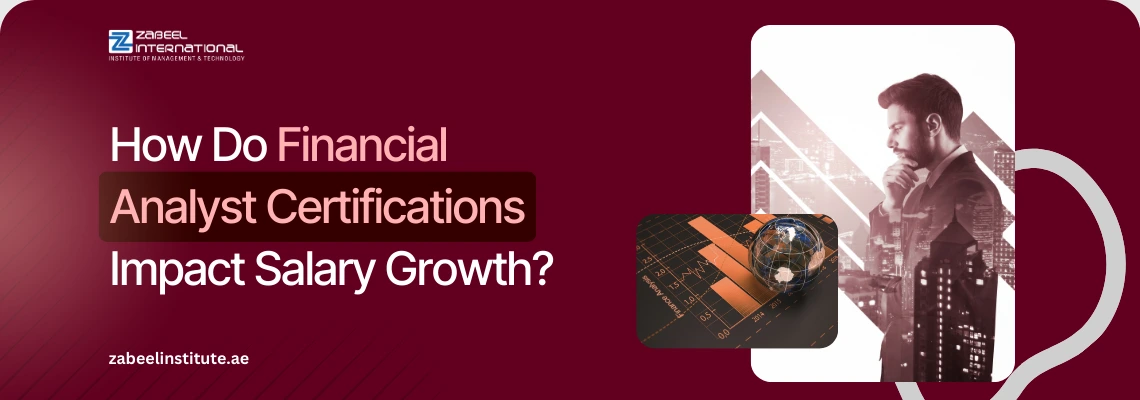 Financial analyst analyzing market growth on a laptop; addressing the question "How Do Financial Analyst Certifications Impact Salary Growth?"