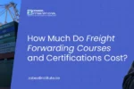 Logistics professional in a safety vest at a shipping port; addressing the question "How Much Do Freight Forwarding Courses and Certifications Cost?
