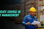 صورة غلاف ترويجية لدورة إدارة المستودعات (Warehouse Management) من معهد الزابيل الدولي، تظهر مهندسين أو مشرفين يرتديان خوذتي أمان ويعملان في مستودع ضخم مليء بالبضائع، وعليها سؤال باللغة الإنجليزية: