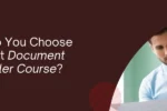 Educational banner from Zabeel International Institute asking 'How Do You Choose the Best Document Controller Course?', featuring professionals reviewing paperwork to highlight document management training and career development.