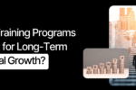 A person writing 'Growth' on a digital screen; addressing the question 'Which Training Programs are Best for Long-Term Personal Growth?