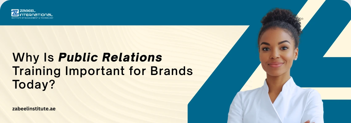 A professional woman speaking at a press conference; addressing the question 'Why Is Public Relations Training Important for Brands Today?