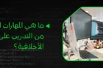 "المهارات المكتسبة من التدريب على القرصنة الأخلاقية في دبي، تظهر مبرمجة تعمل على محطة عمل متطورة للأمن السيبراني.