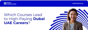 Educational banner from Zabeel International Institute asking 'Which Courses Lead to High-Paying Dubai UAE Careers?', featuring a smiling professional to highlight job-oriented training and career advancement in the Middle East.