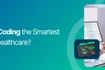 A healthcare professional reviewing clinical records on a computer monitor next to a digital programming icon on a teal Zabeel International Institute banner asking 'Is Medical Coding the Smartest Entry Into Healthcare?