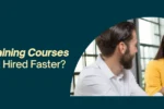 A professional Zabeel International Institute banner featuring two colleagues discussing career development, titled 'Which HR Training Courses Help You Get Hired Faster?