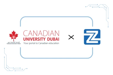Official logos of Canadian University Dubai and Zabeel International Institute highlighting their corporate training partnership for professional education and customer service excellence programs in the UAE."