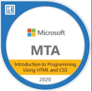 MTA Introduction to Programming Using HTML and CSS course