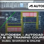 Autodesk AutoCAD 2D & 3D training course banner; promoting professional CAD drafting and modeling certification for engineers and architects.