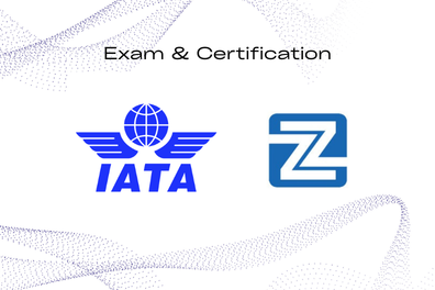 Official IATA logo and Zabeel International Institute logo for the IATA Cargo Introductory Training exam and certification program in the UAE.